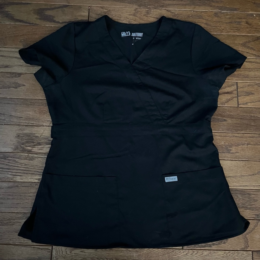 Grey's Anatomy Black Scrub Top